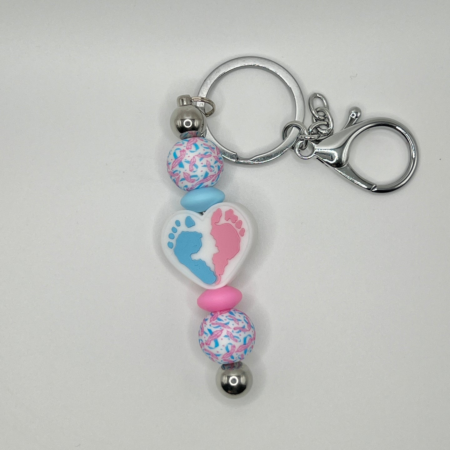 Pregnancy & Infant Loss Footprint Silver Keychain Bar